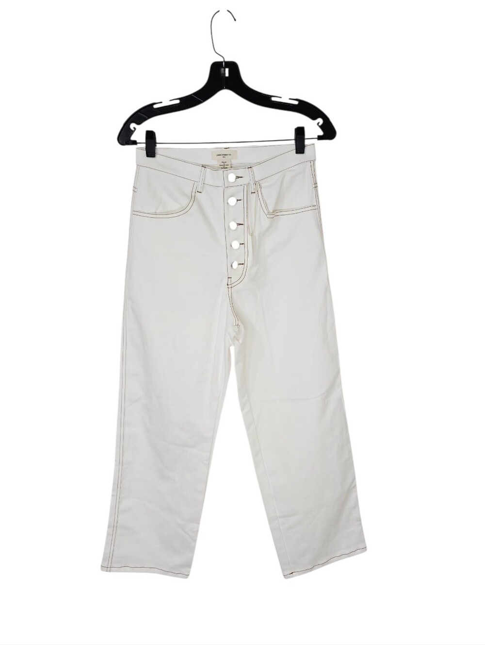 James Street Co Jeans Women 4 White High Waist Wide Leg Button Fly